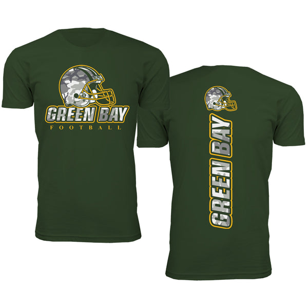 Men Army Camo Football T-Shirt - Green Bay