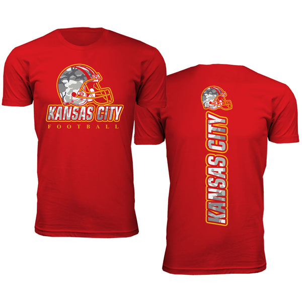 Men Army Camo Football T-Shirt - Kansas City