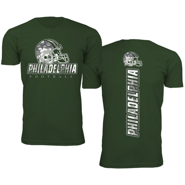 Men Army Camo Football T-Shirt - Philadelphia