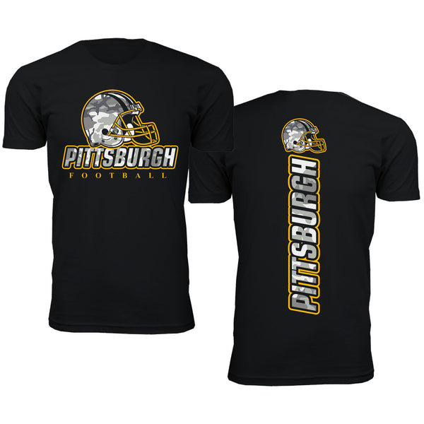 Men Army Camo Football T-Shirt - Pittsburgh