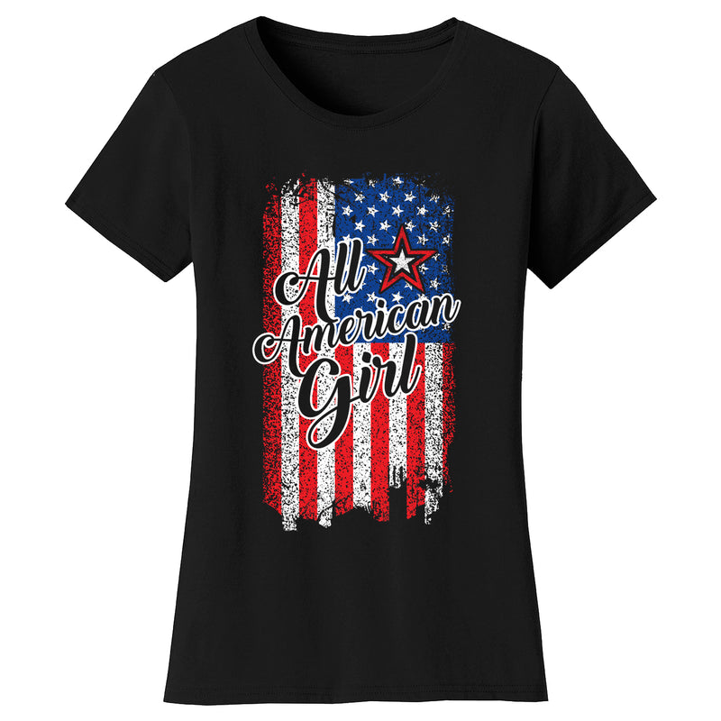 Women's 4th of July - All American Girl USA Flag