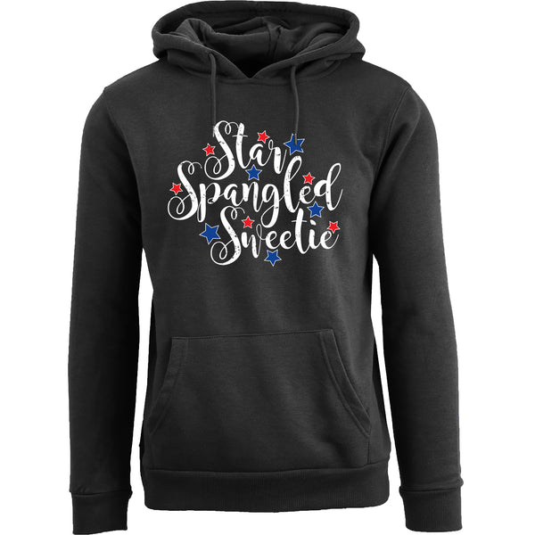 Women's 4th of July Pullover Hoodie - Star Spangled Sweetie