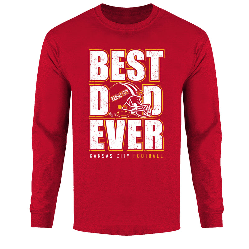 Men's Best Football Dad Ever Long Sleeve - Kansas City