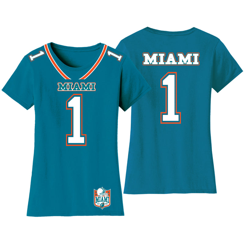 Women's Football Team Jersey T-Shirts - Miami