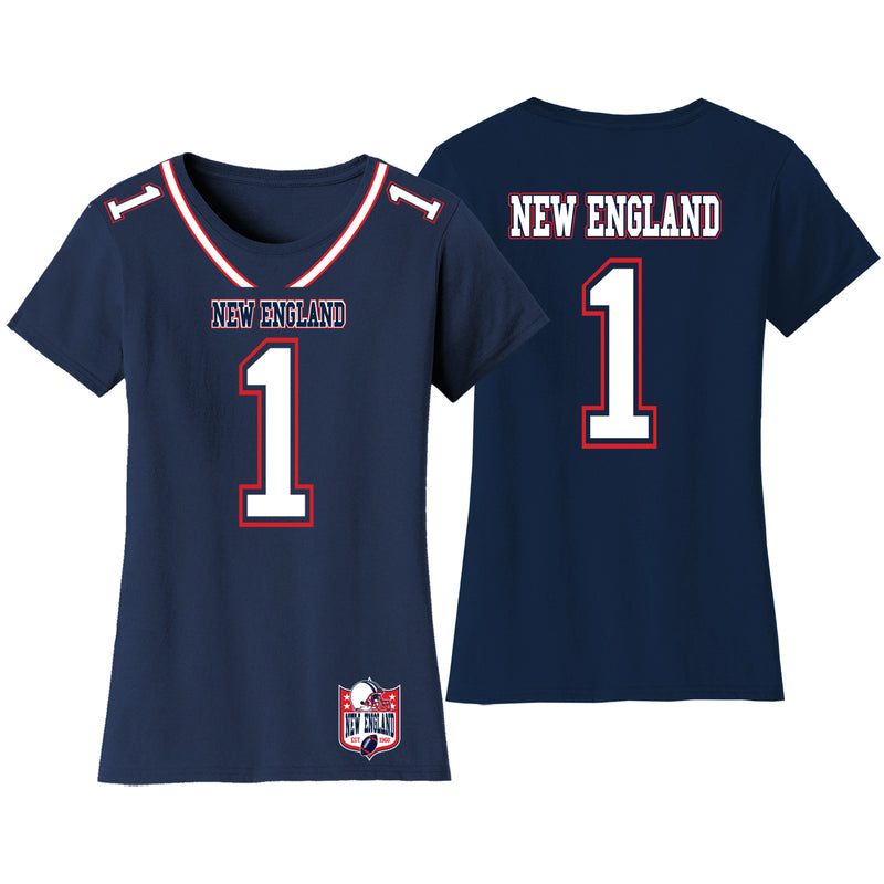 Women's Football Team Jersey T-Shirts - New England