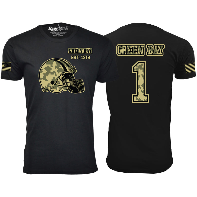 Men's Ultimate Camo Football T-shirts Black - Green Bay