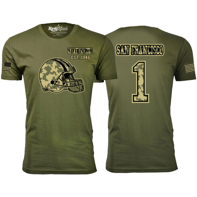 Men's Ultimate Camo Football T-shirts - San Francisco