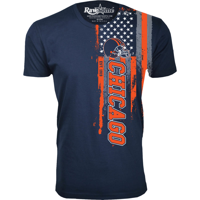 Men Football USA Flag T-Shirt - Chicago