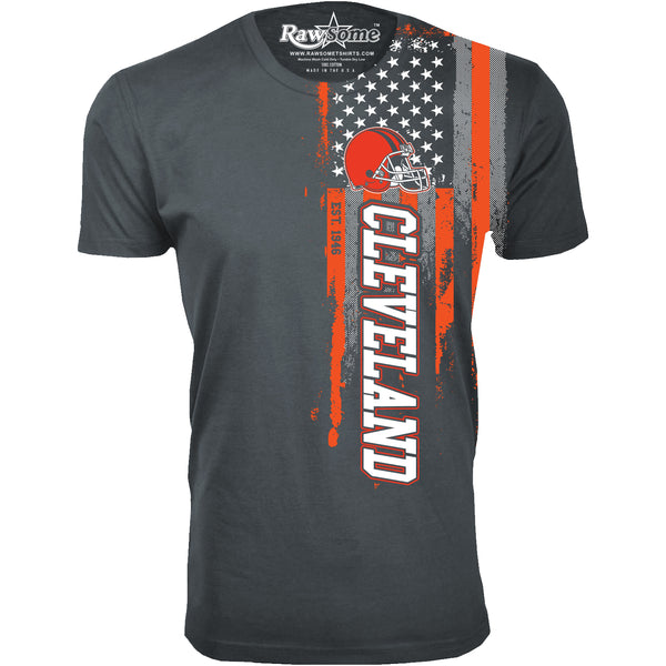 Men Football USA Flag T-Shirt - Cleveland