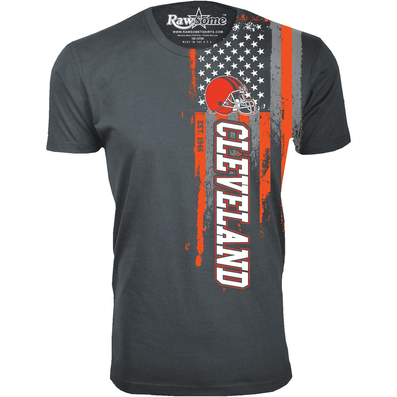 Men Football USA Flag T-Shirt - Cleveland