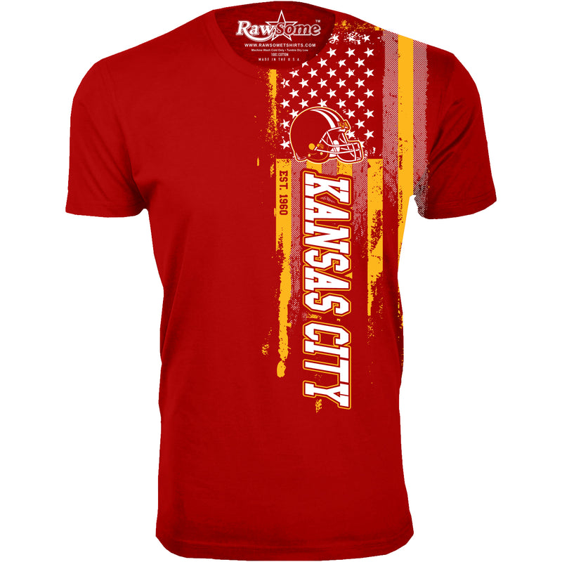 Men Football USA Flag T-Shirt - Kansas City