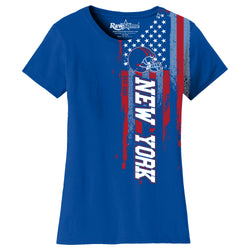 Women Football USA Flag T-Shirt - New York