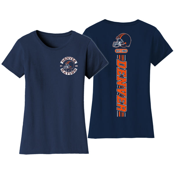 Women's Football Team Stripes T-Shirt - Denver