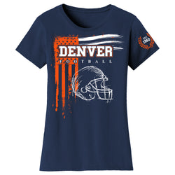 Women's Vintage USA Flag Football T-shirts - Denver