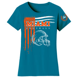 Women's Vintage USA Flag Football T-shirts - Miami