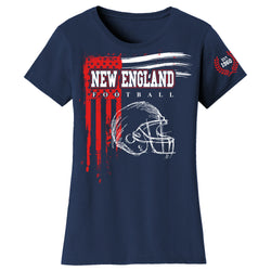 Women's Vintage USA Flag Football T-shirts - New England