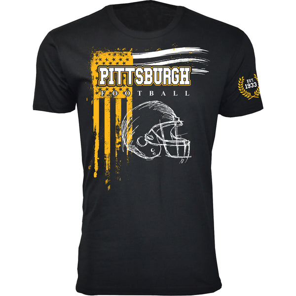 Men's Vintage USA Flag Football T-shirts - Pittsburgh