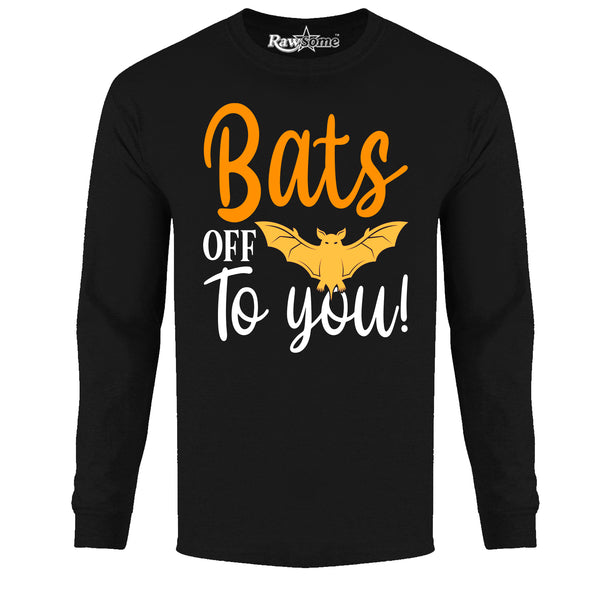 Men Creepy Scary Halloween Long Sleeve Shirt- Bats Off to You