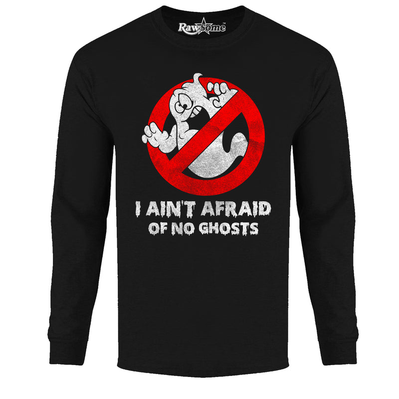 Men Creepy Scary Halloween Long Sleeve Shirt - I Ain't Afraid of No Ghosts