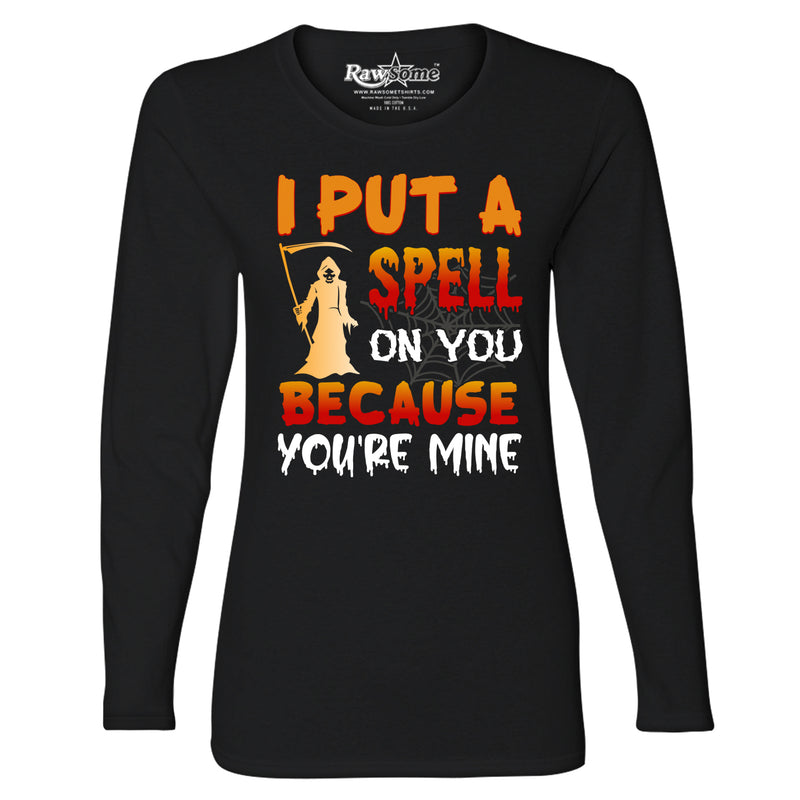 Women Creepy Scary Halloween Long Sleeve Shirt - I Put a Spell on You