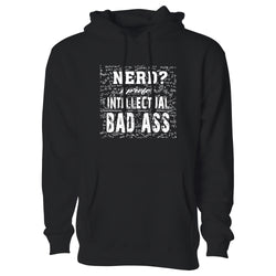 Men's Funny Nerd Pull Over Hoodie - Nerd? I Prefer Intellectual