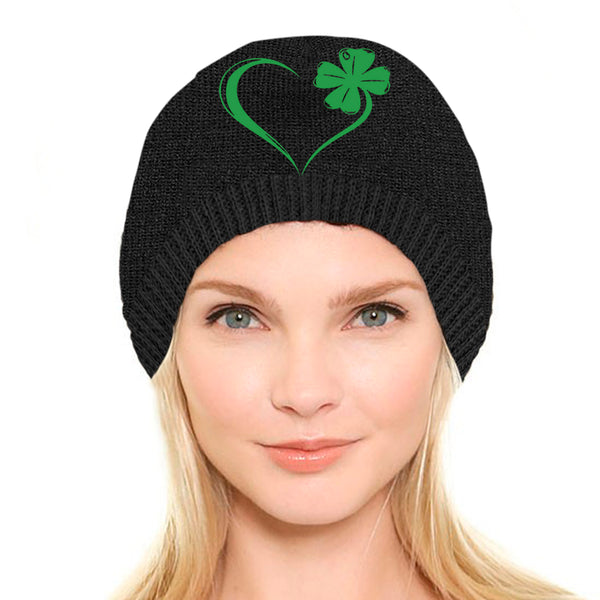 St. Patrick Women Beanie - Heart Clover