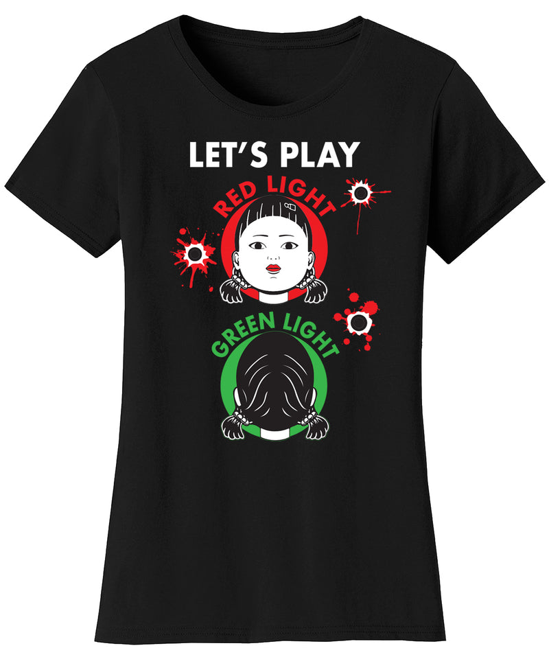 Women's Game of Squid T-shirts - Let's Play Red Light Green Light