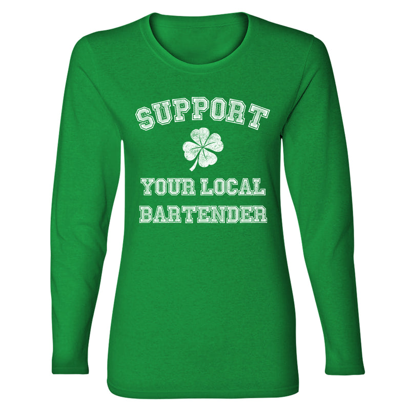 Women's St. Patrick Long Sleeve - Support Your Local Bartender