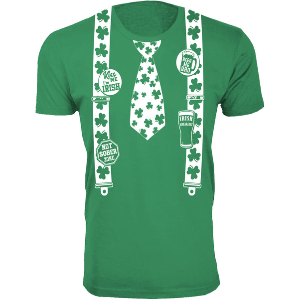 Men's St. Patrick's Day T-Shirts - Neck Tie & Suspenders