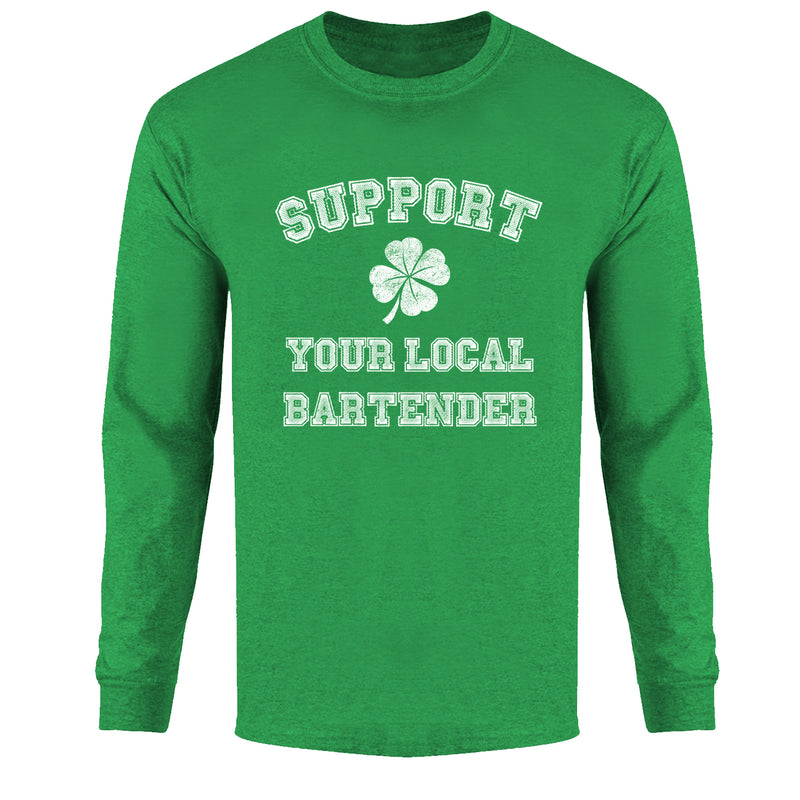 Men's St. Patrick Long Sleeve - Support Your Local Bartender