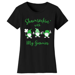 Women's St. Patrick's Day T-Shirts - Shamrockin with MY Gnomies