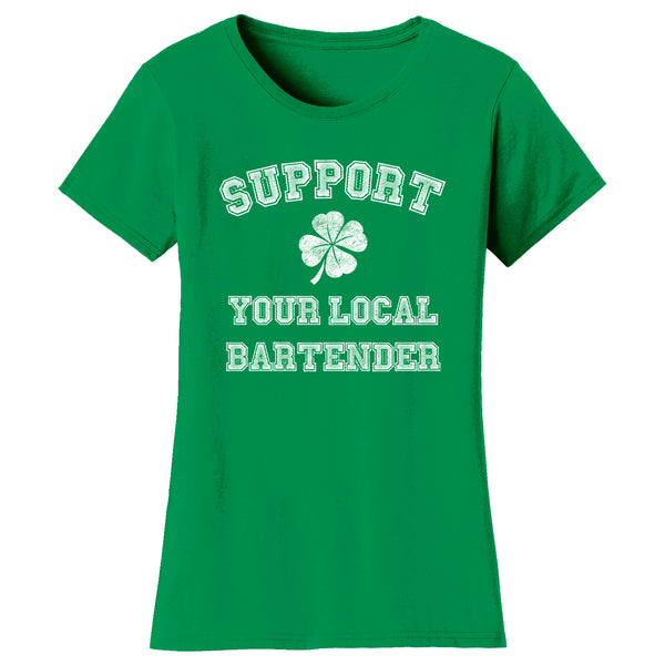 Women's St. Patrick's Day T-Shirts - Support Your Local Bartender