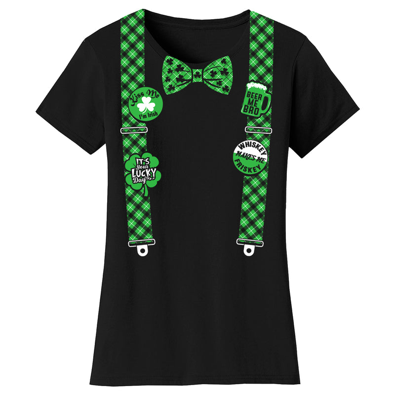 Women's St. Patrick's Day T-Shirts - Bowtie & Suspender