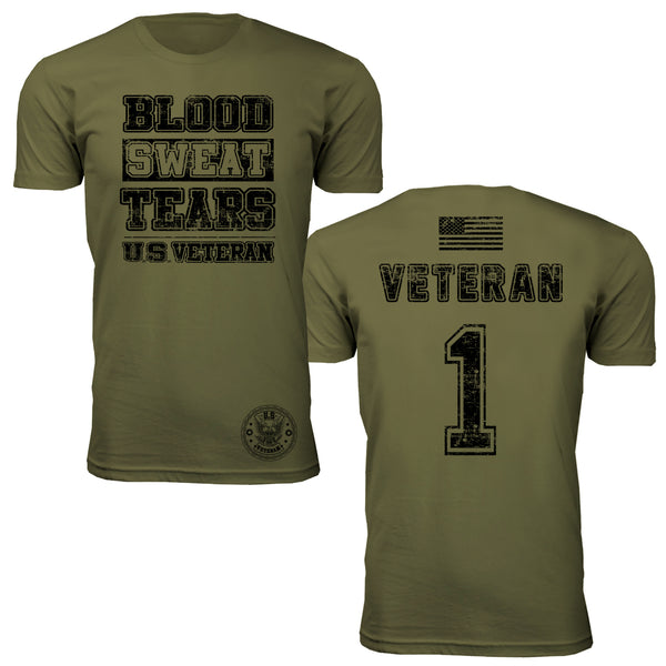 Blood Sweat Tears U.S. Veteran - Men's T-Shirts