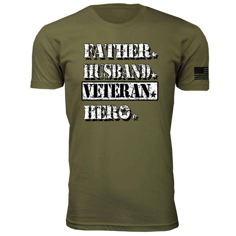 Father Husband Veteran Hero - Men's T-Shirts