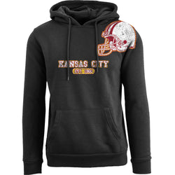 Men's Awesome Football Helmet Pull Over Hoodie - Kansas City