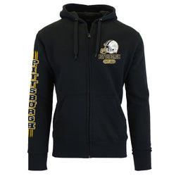 Men's Football Stripes Zip Up Hoodie - Pittsburgh