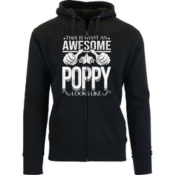 Men's This is What an Awesome Dad Grandpa Looks Like Zip Up Hoodie - Poppy