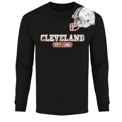 Men's  Awesome Football Helmet Shoulder Cleveland - Long Sleeve