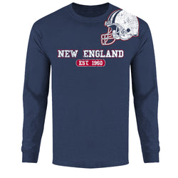 Men's  Awesome Football Helmet Shoulder New England - Long Sleeve