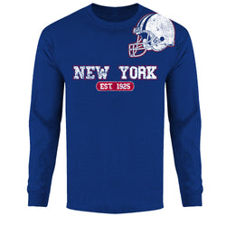 Men's  Awesome Football Helmet Shoulder New York - Long Sleeve