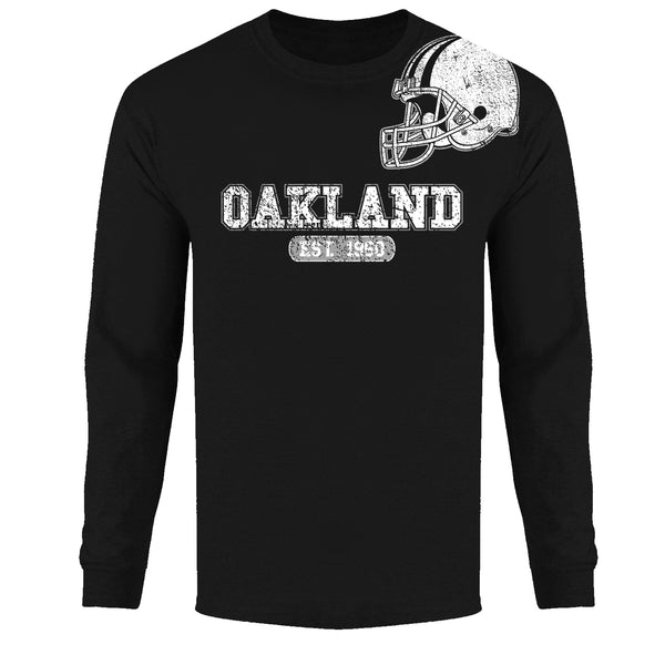 Men's  Awesome Football Helmet Shoulder Oakland - Long Sleeve