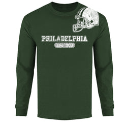 Men's  Awesome Football Helmet Shoulder Philadelphia - Long Sleeve