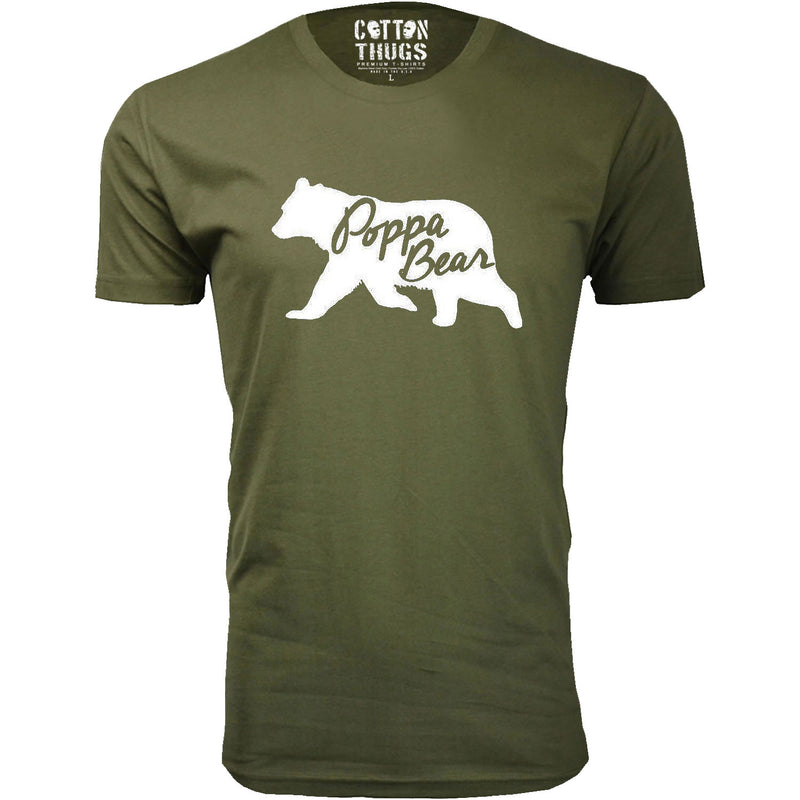 Men's Poppa Bear Silhouette Dad T-Shirts