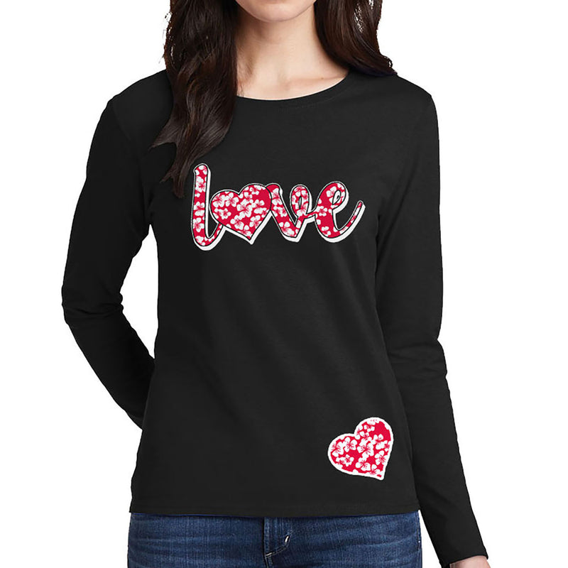 Women's Valentine Day - Hibiscus Love Long Sleeve