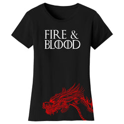 Women's Thrones and Dragon's T-shirts - Fire & Blood