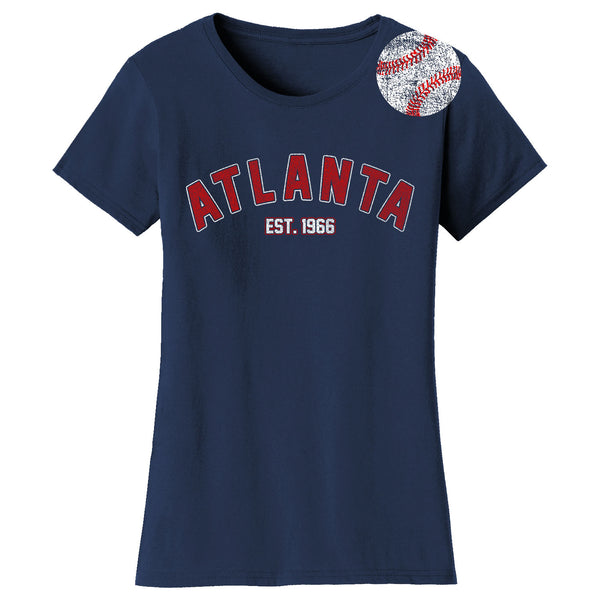 Women's Home Run Baseball T-shirts - Atlanta