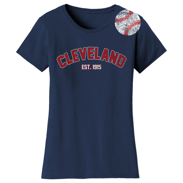 Women's Home Run Baseball T-shirts - Cleveland