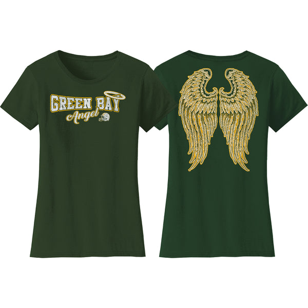 Women's Football Angel T-Shirts - Green Bay