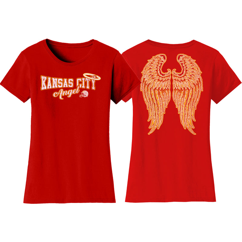 Women's Football Angel T-Shirts - Kansas City